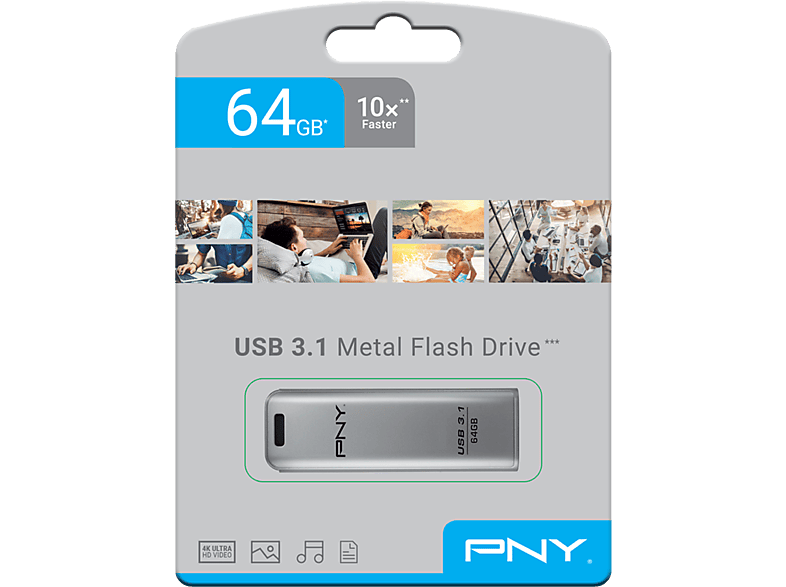 Memoria USB 3.0 PNY Elite Prime - 32GB, Diseño Sin Tapa Con Cuello Deslizante, Incluye Anilla Para Llavero