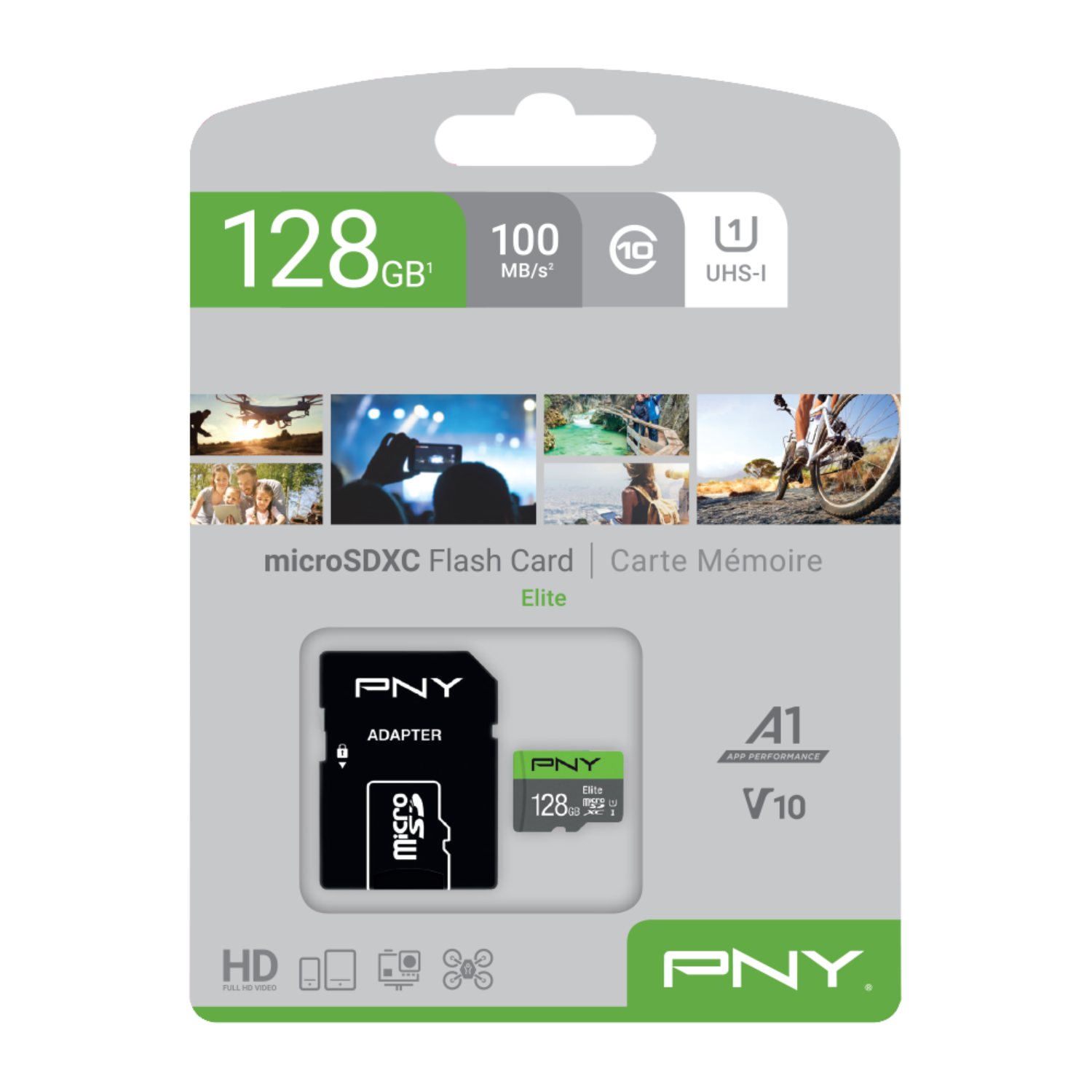 PNY Microsd Cl10 100mb/s 128 Gb+ Adapter afbeelding