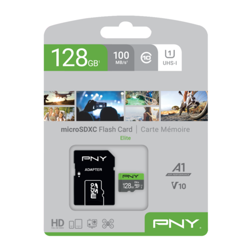 PNY Elite 128GB microSDXC Memory Card with Adapter