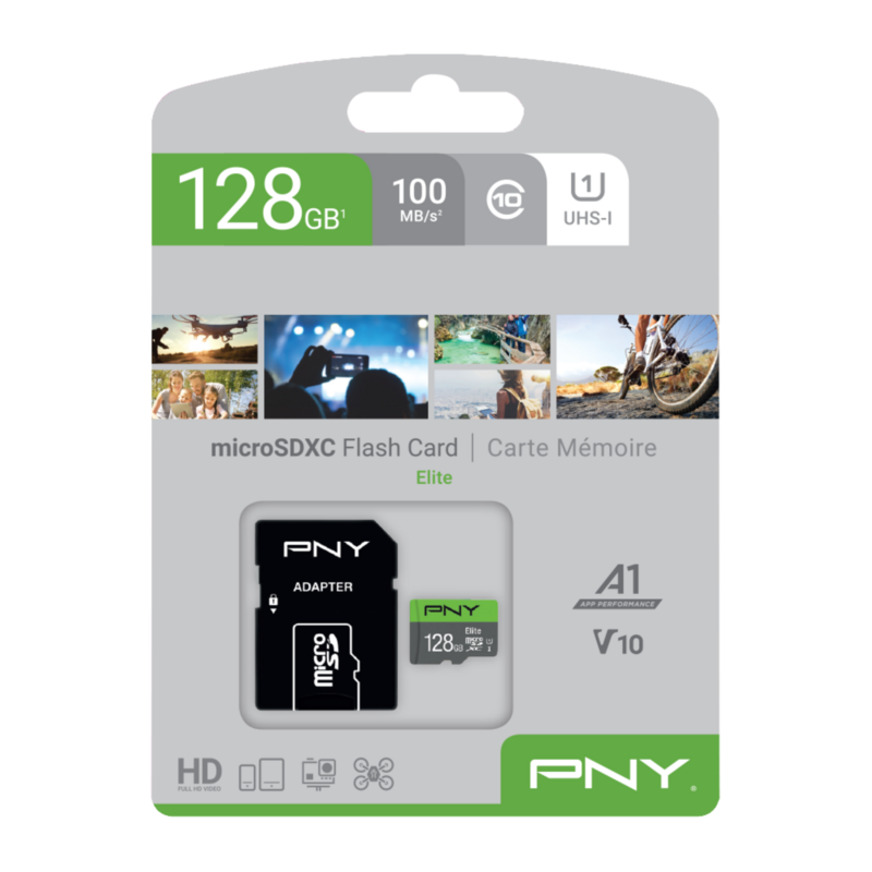 PNY Elite 128GB microSDXC Memory Card with Adapter