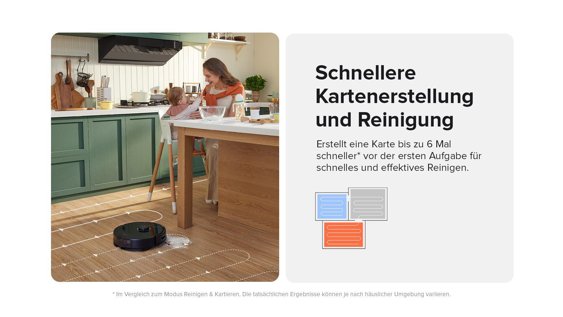 Frau mit Baby und Roboter.