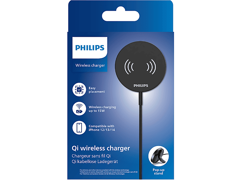 PHILIPS DLP9018  Hızlı 15W Qi Wireless Şarj Standı Siyah_2