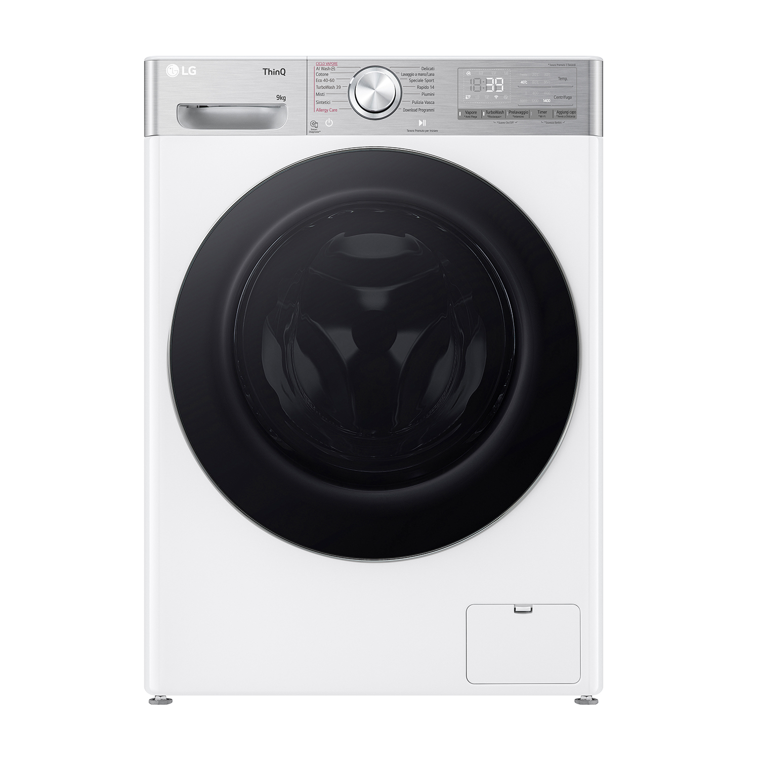 LG AI DD F4R9009Tpwc Lavatrice, Caricamento frontale, 9 kg, 56,5 cm, Classe A