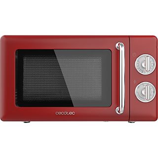 Microondas con grill - Cecotec ProClean 3110 Retro, 700 W, 6 niveles, Luz interior, 20 l, Rojo