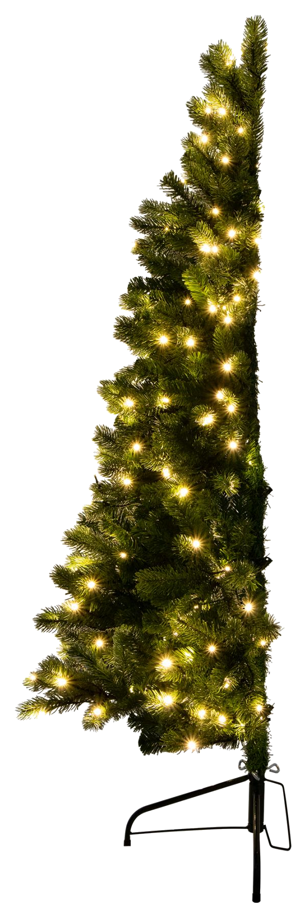 CHRISTMAS LIGHTING KMF 7/150 beltéri műfenyő, fél-fa, beépített LED világítással, 150 cm magas