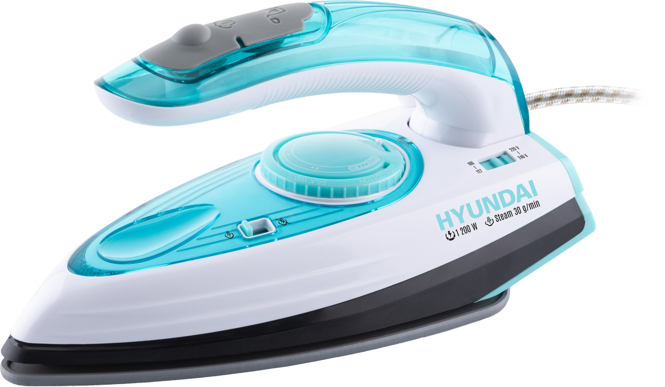 HYUNDAI SI990 Gőzölős vasaló utazáshoz, 1200 W, kék/fehér
