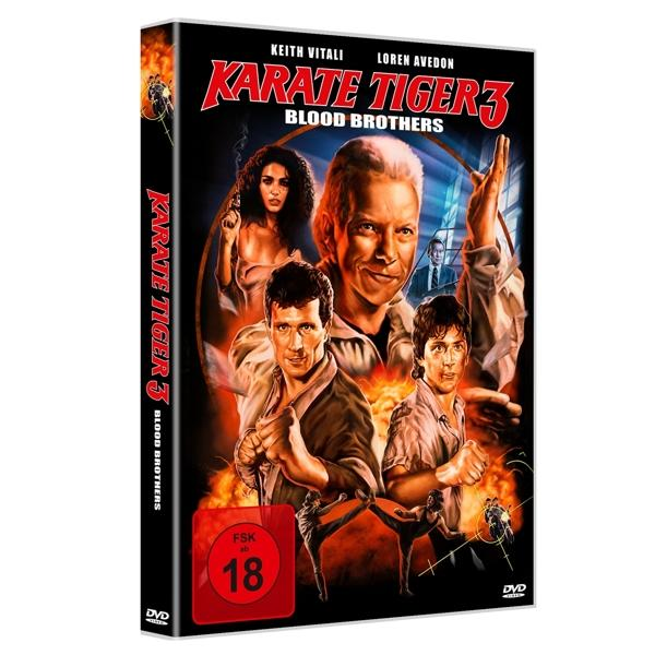 DVD-Cover für Karate Tiger 3. Enthält Schauspieler und Titeltext in dunkler Umgebung.