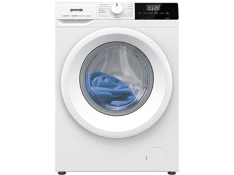 Gorenje W3D2A854ADPS/DE Waschtrockner (8 kg / 5 kg, 1400 U/Min., freistehend, Weiß)