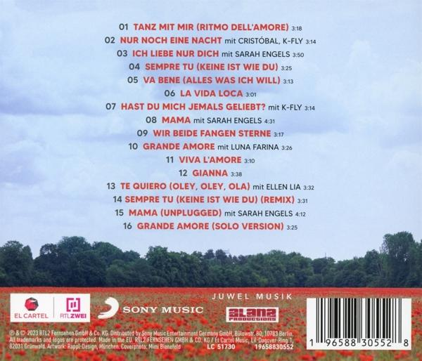 CD-Albumcover mit Titelliste. Hintergrund zeigt ein Mohnfeld und blauen Himmel.