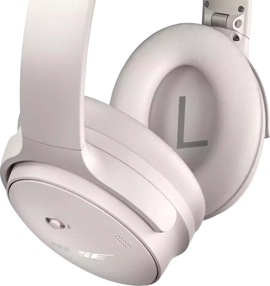 Casque circum-auriculaire rose, avec la lettre 'L' visible sur l'écouteur.