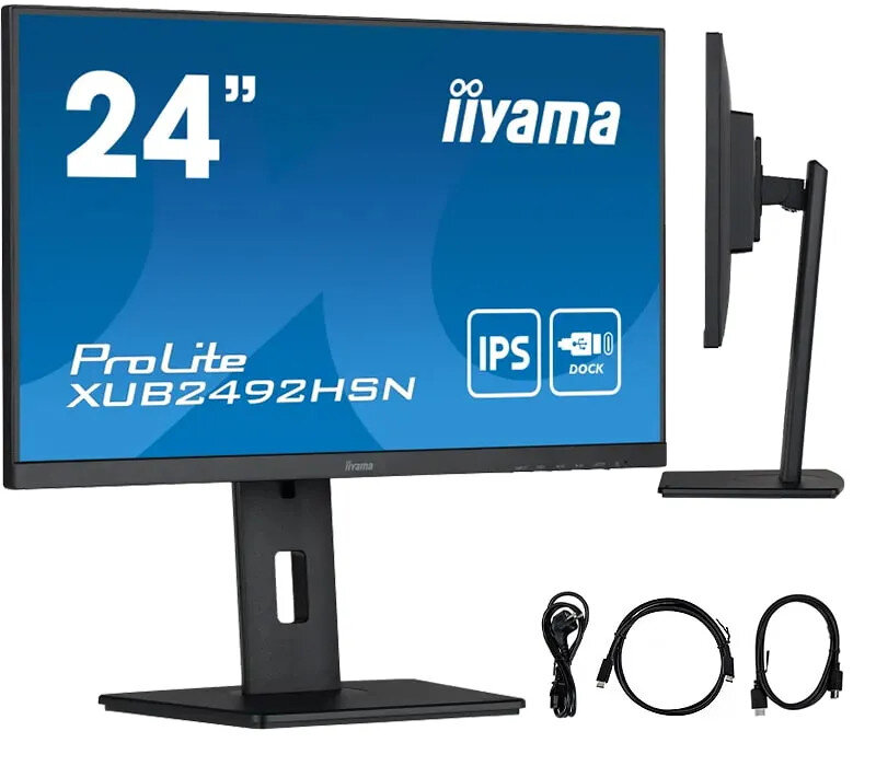 Monitor IIYAMA ProLite XUB2492HSN-B5 24 IPS LED 4ms 75hz Pivot USB-C PD/LAN