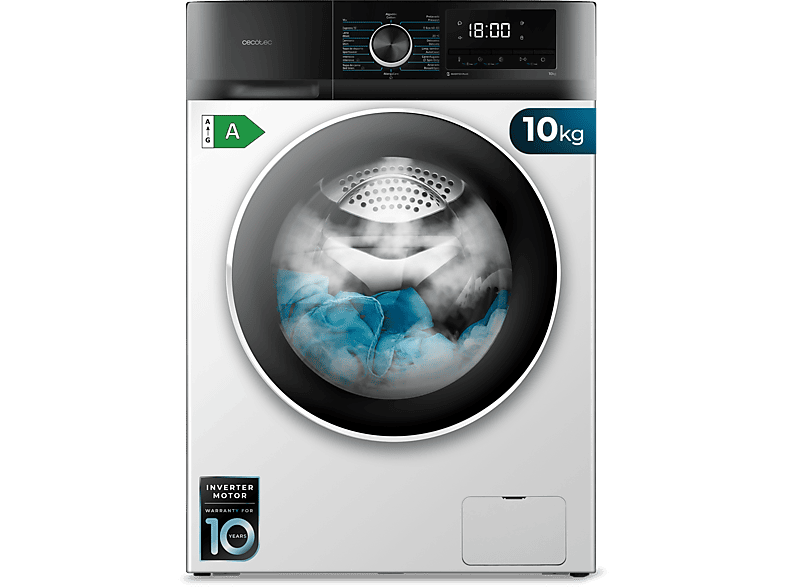 Cecotec Bolero Dresscode 10200 Inverter Steel Lavadora Carga Frontal 10Kg B  Inox Oscuro, PcComponen