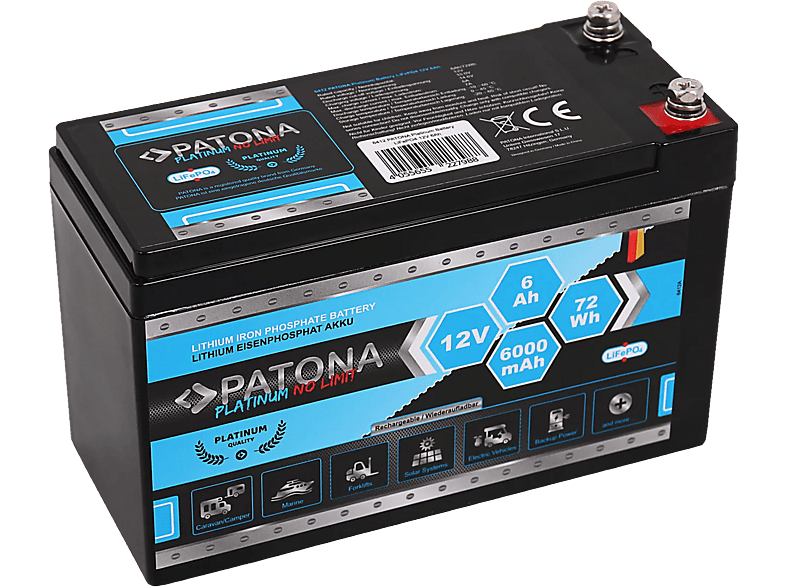 PATONA LiFePO4 12V 6Ah - Akku