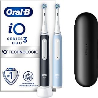 Cepillo eléctrico - Oral-B iO 3 Cepillo de Dientes, 3 modos, Sensor de Presión, Estuche de viaje, Diseñado por Braun, Azul y Negro