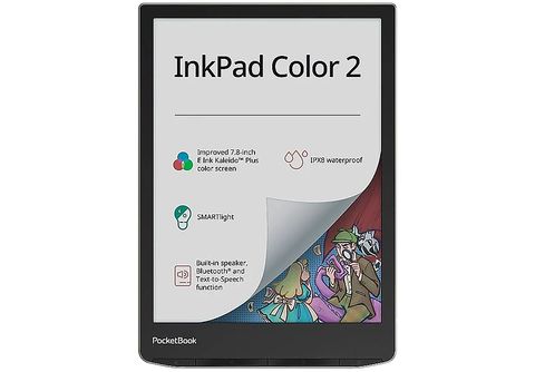 eBook  PocketBook Inkpad Color 2, 7.8  E-Ink Kaleido™ Plus, 32 GB,  Audiolibro, SMARTlight, Wifi, IPX8, Bluetooth, Negro