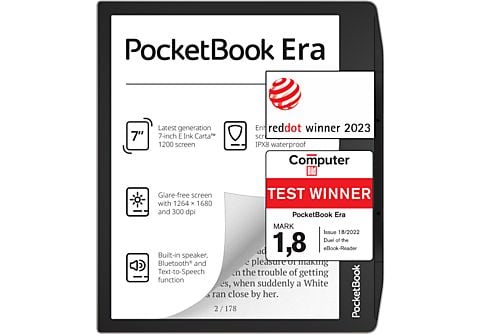 eBook  PocketBook Era Profesional, 7 E Ink Carta™ 1200, 16 GB, 1GB RAM,  SMARTlight, Altavoz integrado, 300 DPI, Stardust Silver