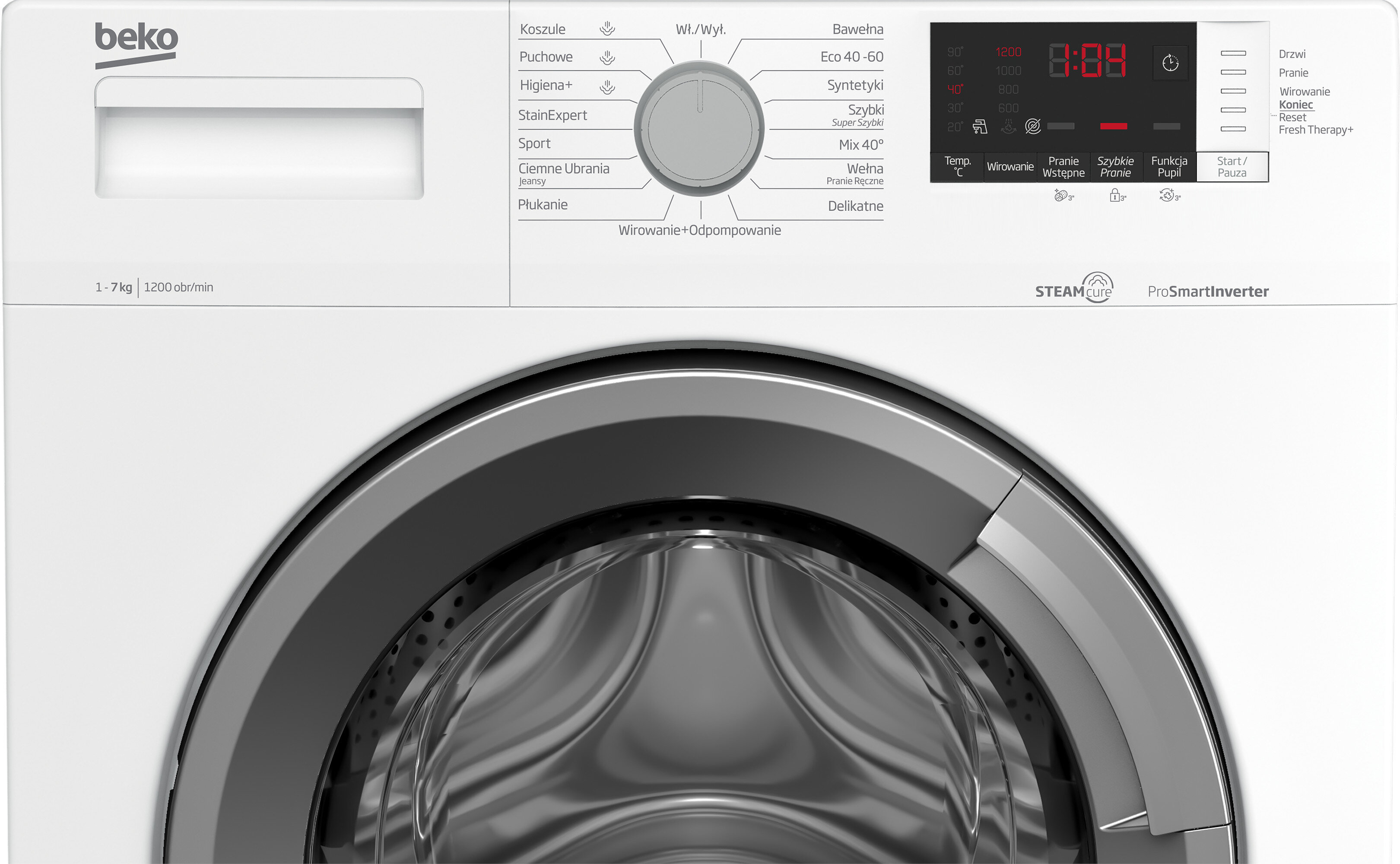 Pralka BEKO WUE7612WSSE 7kg 1200 obr. Steam Cure