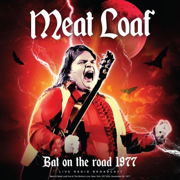 Album borító Meat Loaf éneklésével, vörös holddal, villámokkal és denevérekkel.