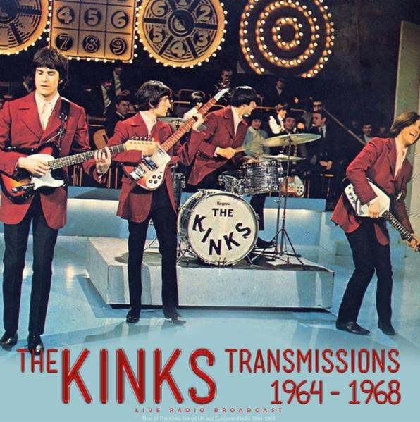 A Kinks album borítója. A zenekar tagjai hangszereken játszanak a színpadon. Piros öltönyök, fehér dob.