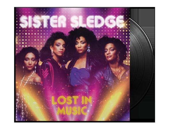 Sister Sledge album borítója, 'Lost in Music', bakelit lemezzel.