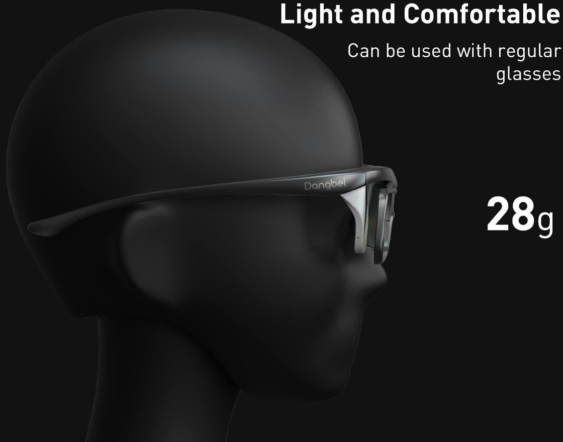 Ein schwarzer Schaufensterpuppenkopf mit Brille. Die Brille ist grau und der Text lautet '28g'.