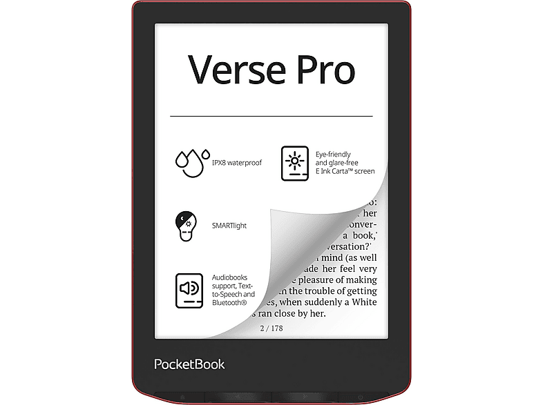 POCKETBOOK Verse Pro Dach-Version, Passion Red; eReader
