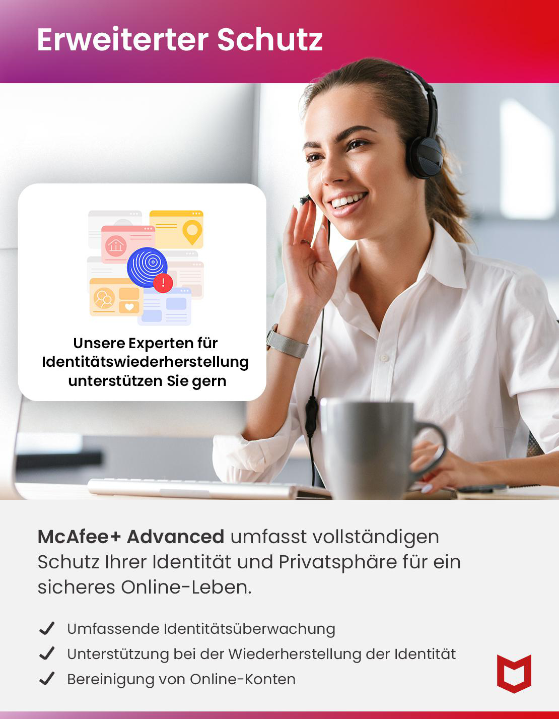 MCAFEE+ ADVANCED - INDIVIDUAL, 1 Jahr, Code in einer Box - [PC, iOS, Mac, Android] - [Multiplattform]