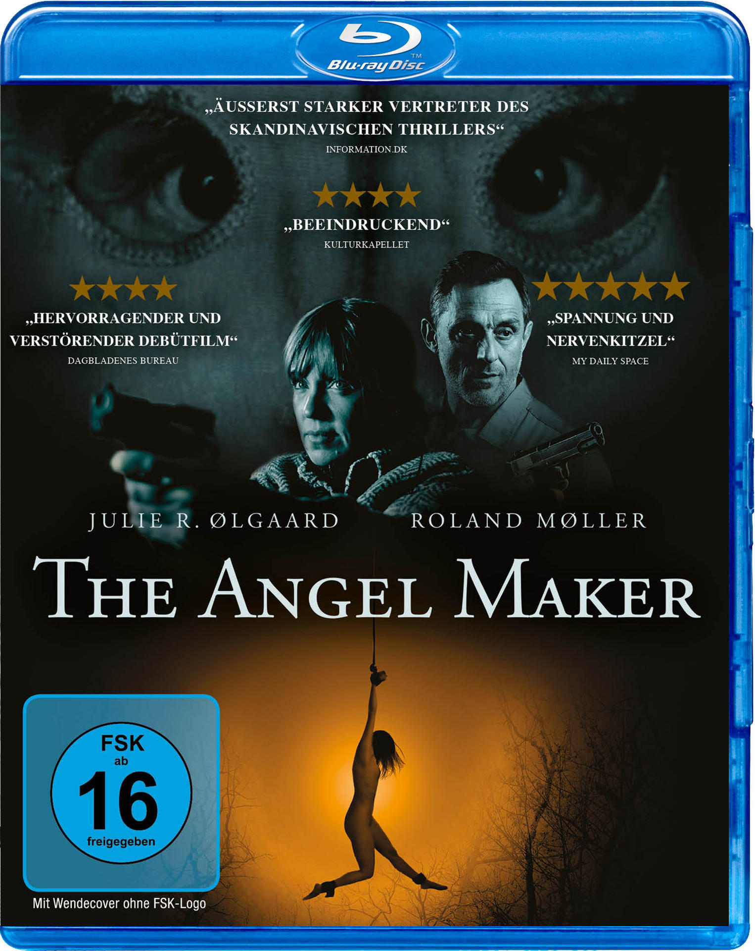 Blu-ray-Disc-Cover des Films "The Angel Maker" mit Schauspielern und Text.