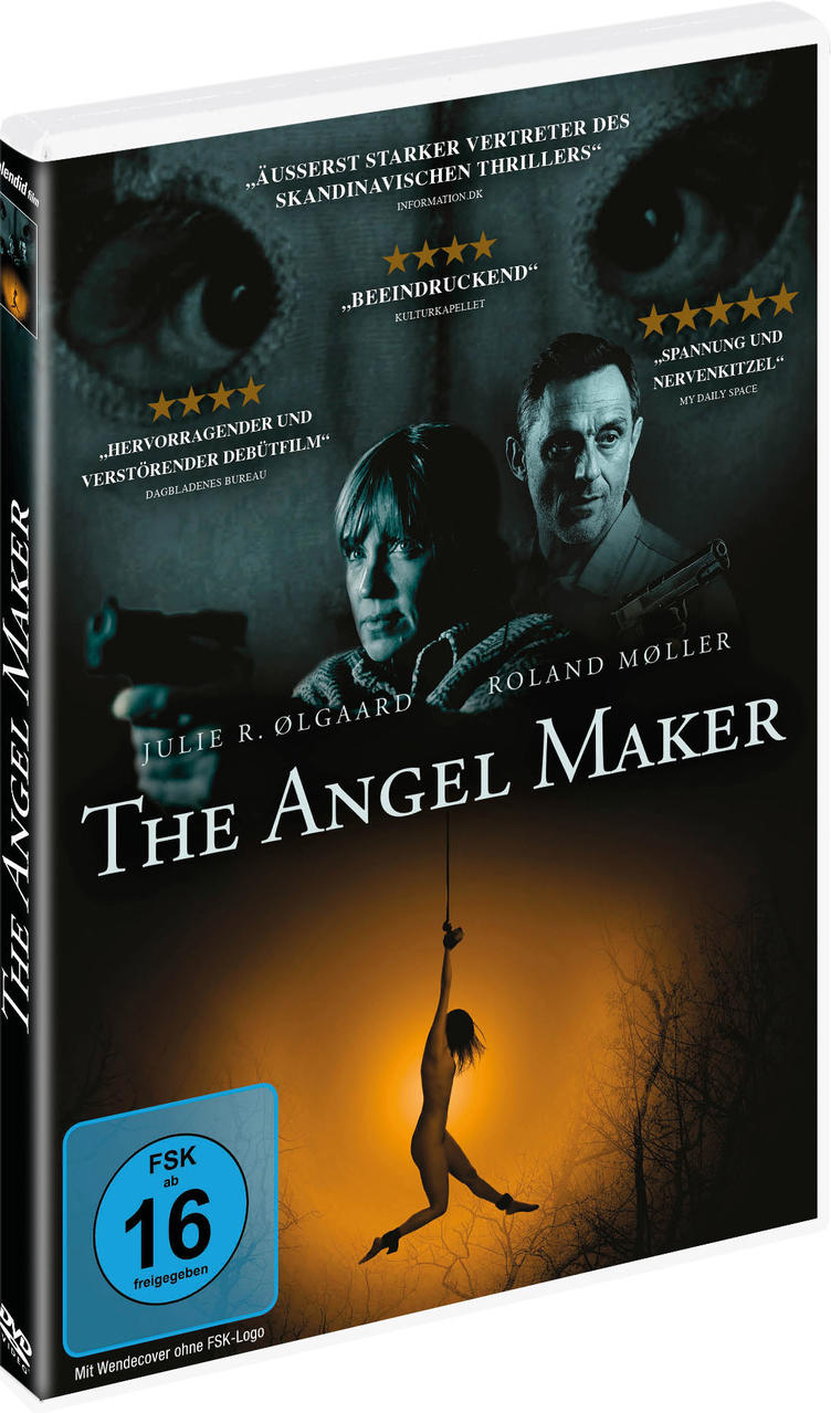 DVD-Hülle für 'The Angel Maker'. Das Cover zeigt Schauspieler und eine hängende Frau.