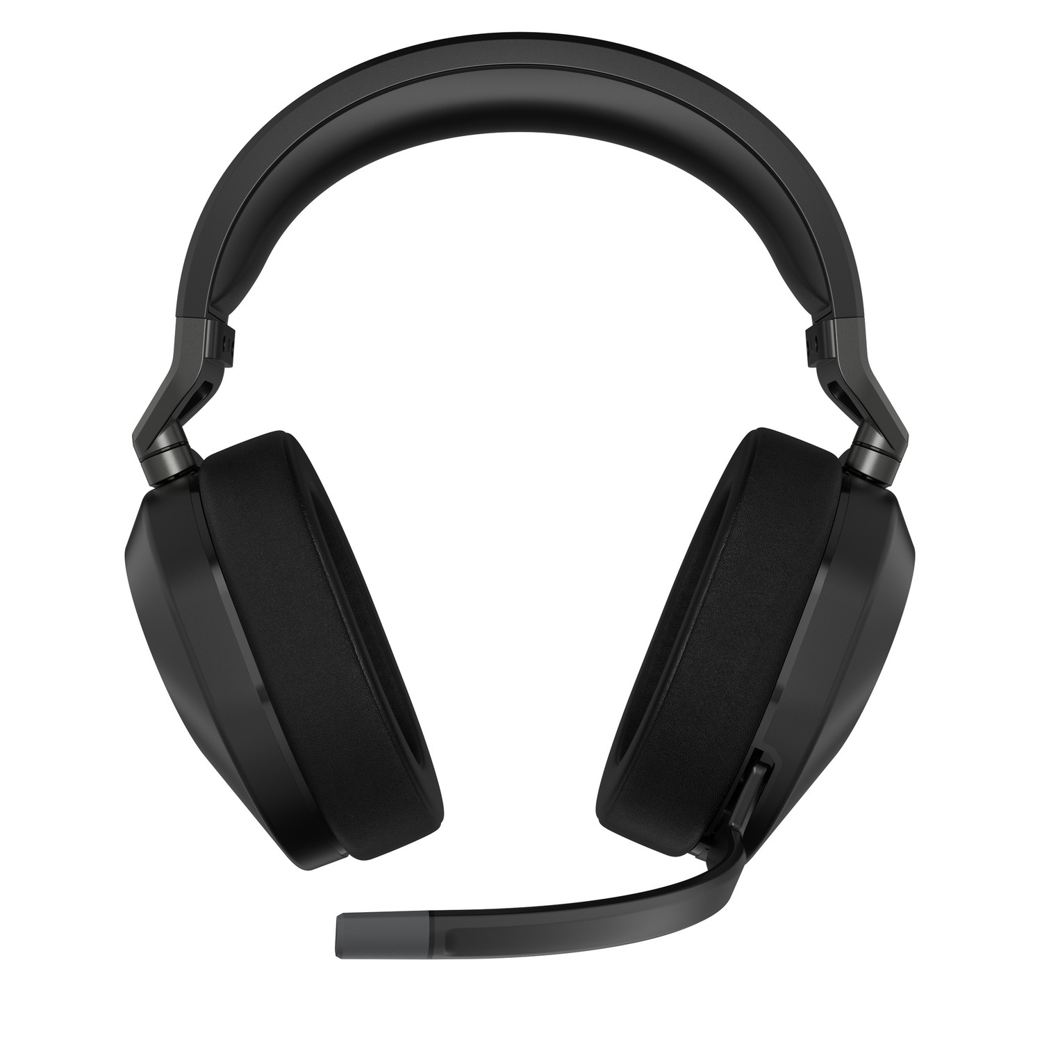 Casque audio noir circum-auriculaire, avec microphone et coussinets rembourrés.
