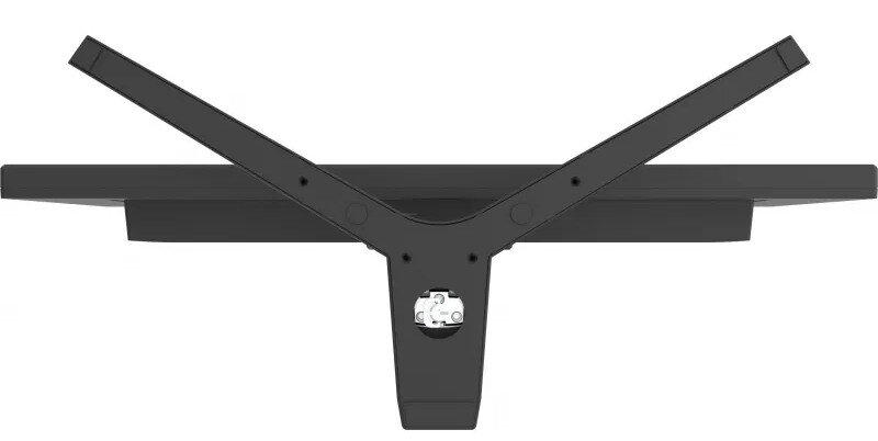 Stojak do monitora z góry. Ma dwa ramiona i centralny stojak.