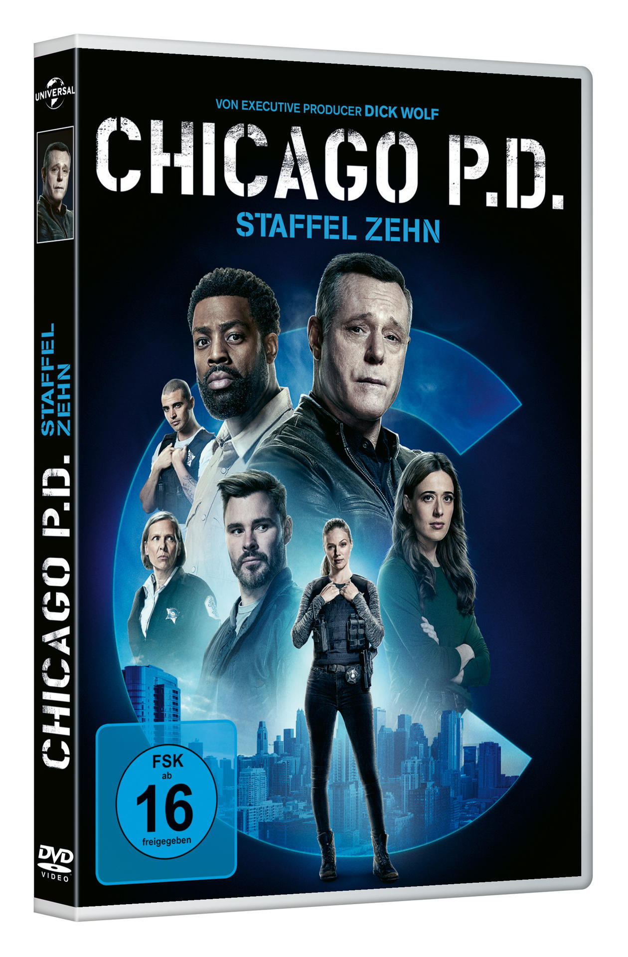 DVD-Hülle mit Chicago P.D. Staffel 10 Cover mit einer Gruppe von Schauspielern.