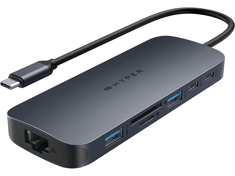 Hyper HyperDrive Next, 11 puertos, HDMI, Ethernet, MicroSD, USB, Azul