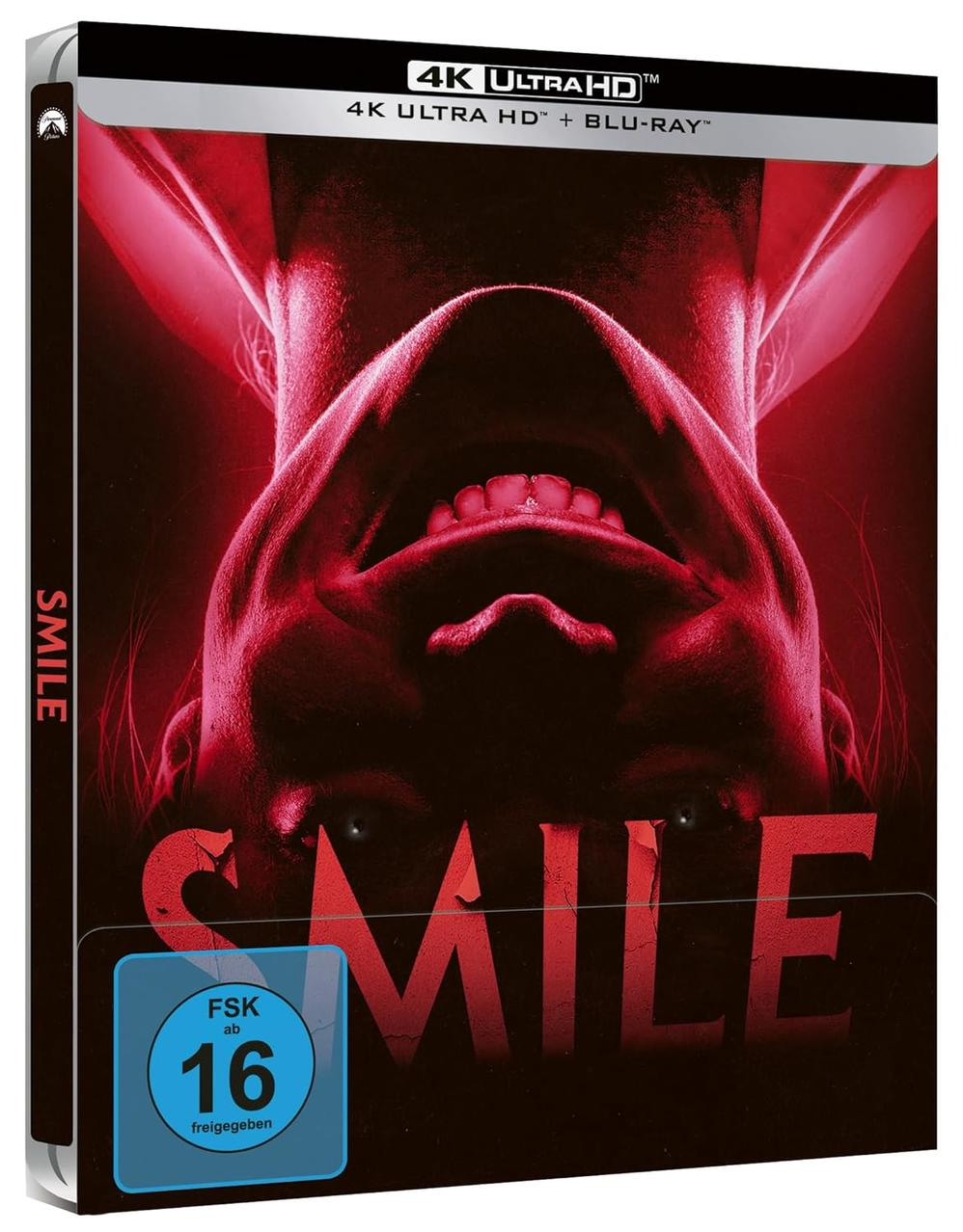 DVD-Hülle mit einem Horrorfilm-Cover. Eine Person ist kopfüber, Mund geöffnet.