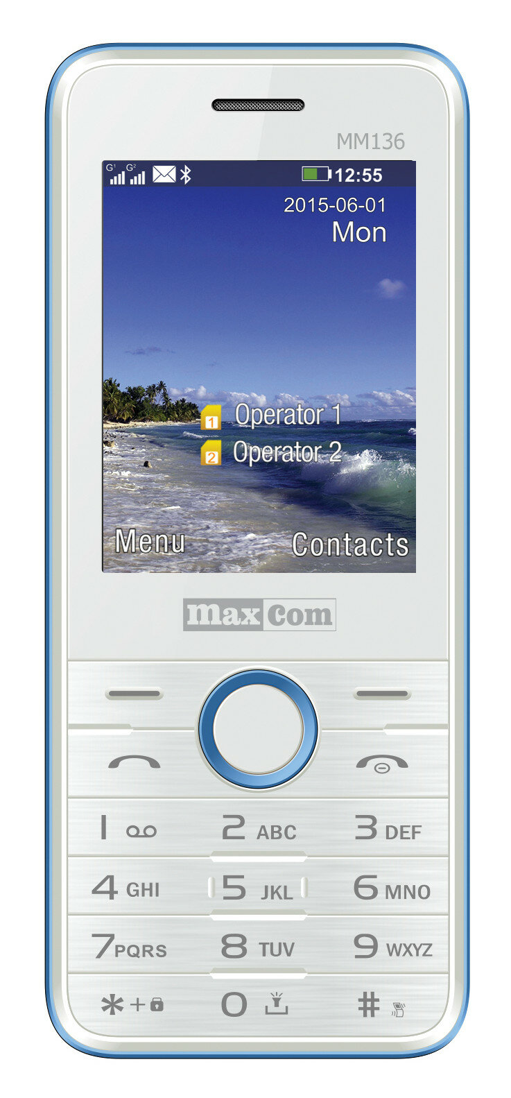 Telefon MAXCOM MM 136 Biało-niebieski
