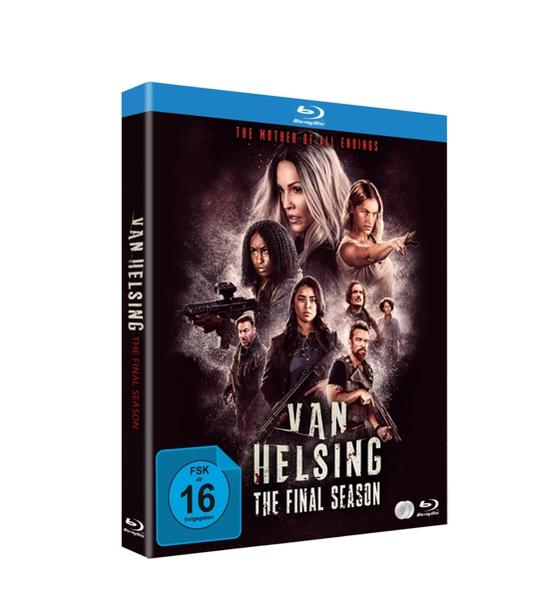 Blu-ray-Cover für 'Van Helsing: The Final Season'. Zeigt Darsteller und den Titel vor dunklem Hintergrund.