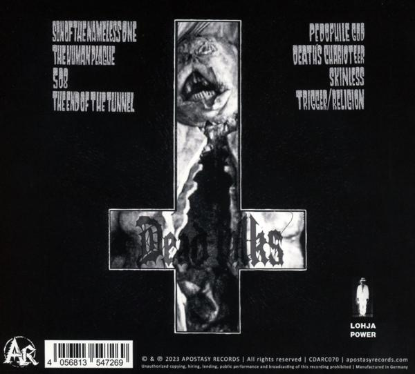 CD-Cover mit Text und Bild eines Gesichts mit einem Kreuz.