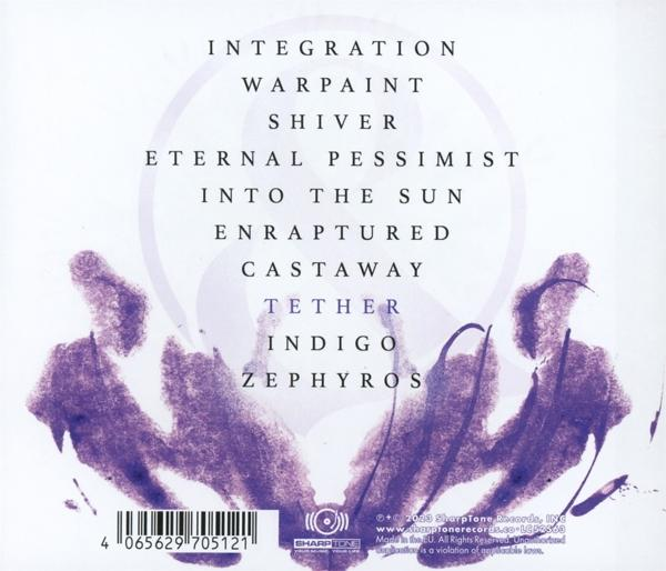 Albumcover mit weißen Songtiteln auf lila Hintergrund mit handähnlichem Design.