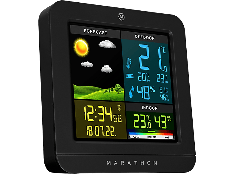 Marathon Draadloos Weerstation Berlin Zwart (ba030019-eu1)