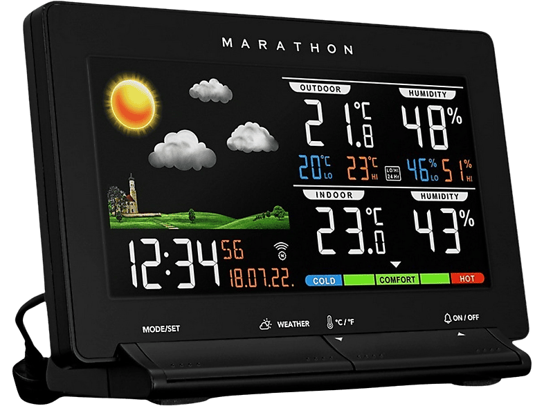 Marathon Draadloos Weerstation Lisbon Zwart (ba030021-eu1)