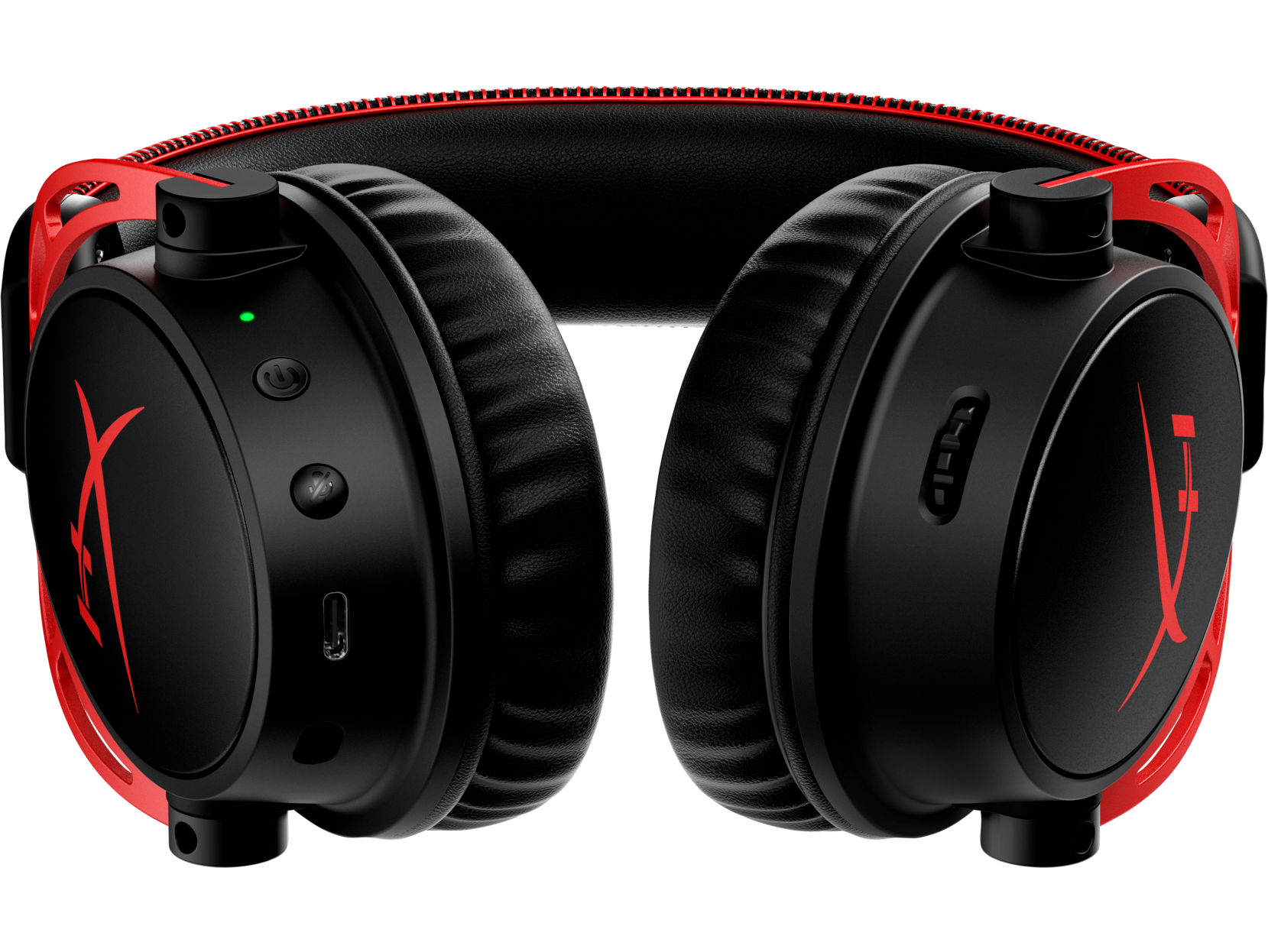Fekete és piros gamer headset. A HyperX logója látható a fülkagylókon.