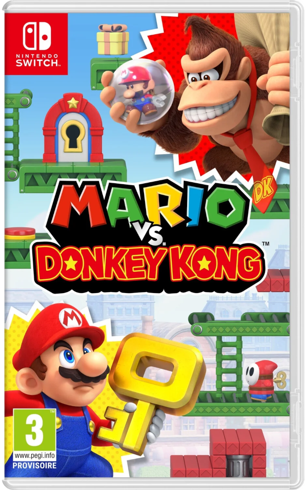 Mario vs. Donkey Kong Nintendo Switch gamebox art.
