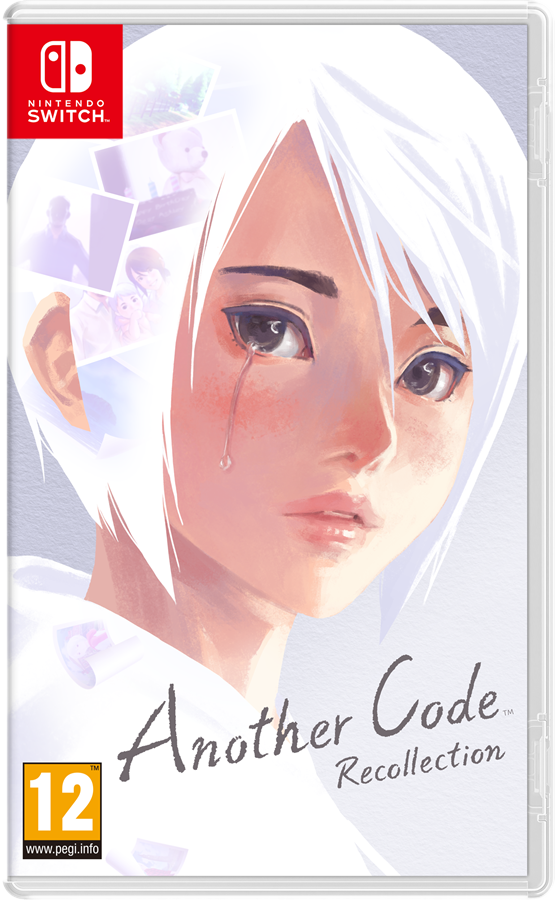 Boîtier de jeu Nintendo Switch avec une fille d'anime en pleurs et le texte : Another Code Recollection.