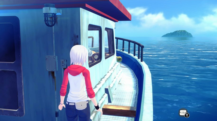Personne sur un bateau, surplombant une petite île dans la mer.