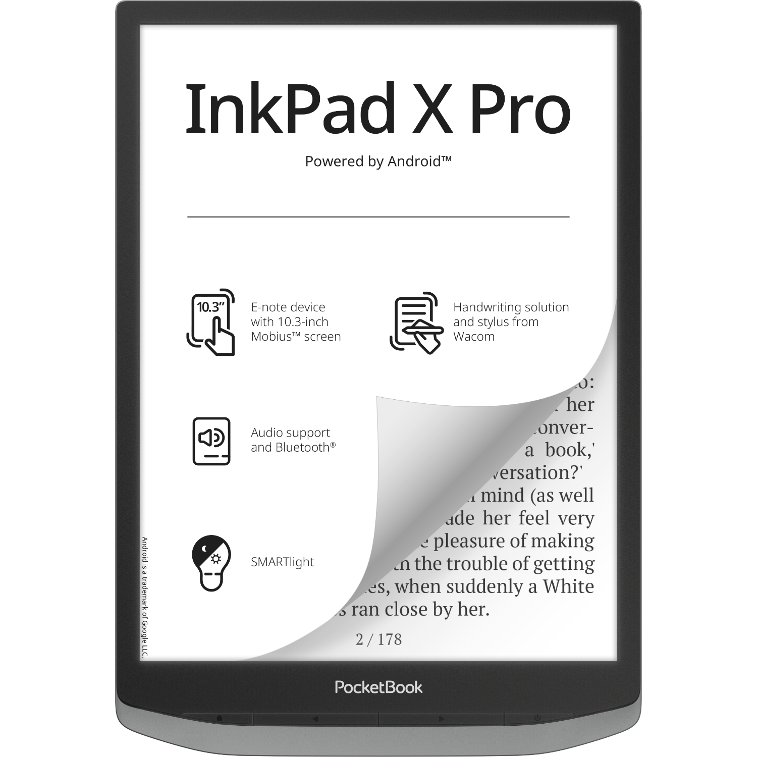 Pocketbook Inkpad X Pro Grijs - 10.3 Inch 32 Gb (ongeveer 24.000 E-books)