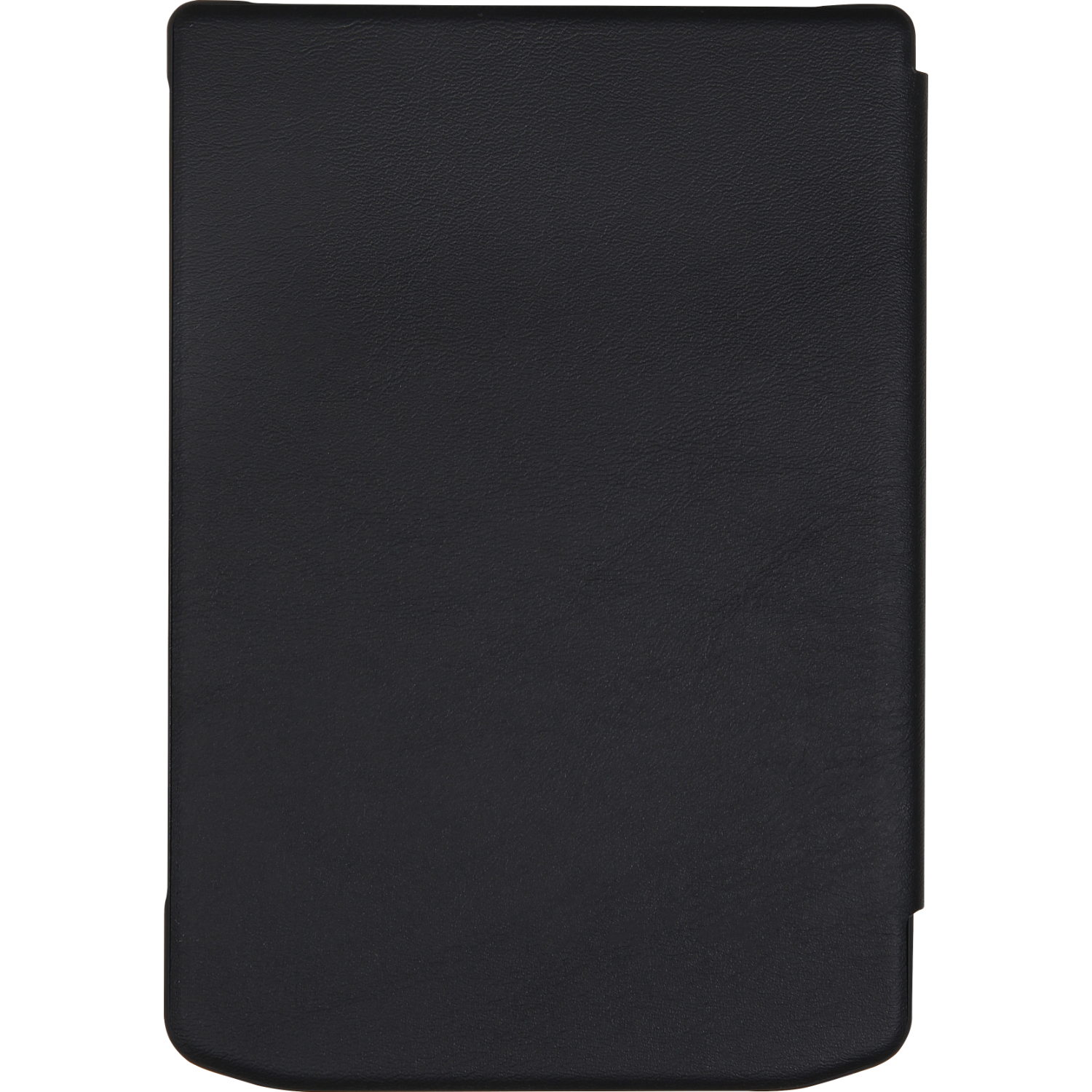 Zwarte tabletcover met leertextuur.
