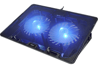 ADDISON AD-S1 Waft Mavi Led Işıklı 2 Fanlı 2 Usb Dc 5V Laptop Soğutucu Stand Siyah