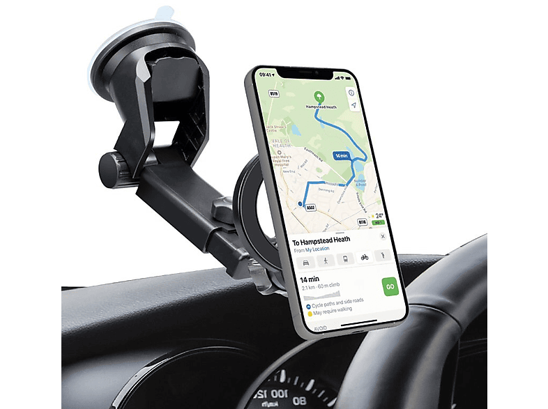 Uchwyt na smartfona SBS TESUPMAGRINGEXT na deskę rozdzielczą i szybę, kompatybilny z MagSafe - czarny – zdjęcie 3