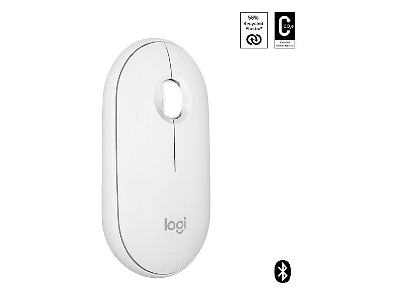 Logitech Mysz bezprzewodowa Pebble Mouse 2 Wireless M350s biała – zdjęcie 2