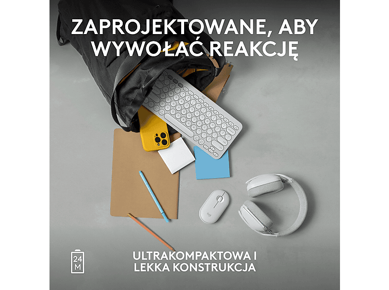 Logitech Mysz bezprzewodowa Pebble Mouse 2 Wireless M350s biała – zdjęcie 3